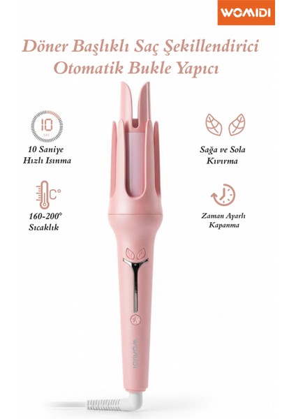 Otomatik Saç Maşası – Otomatik Bukle Yapıcı Saç Şekillendirici 10 Sn Hızlı Isınma , 170-220°C