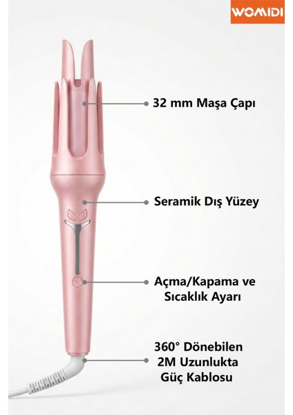 Otomatik Saç Maşası – Otomatik Bukle Yapıcı Saç Şekillendirici 10 Sn Hızlı Isınma , 170-220°C