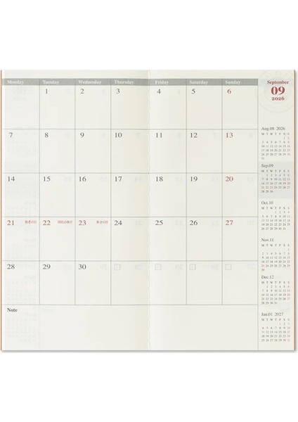 2026 Traveler's Notebook Refill - Standart- Monthly indirimleri