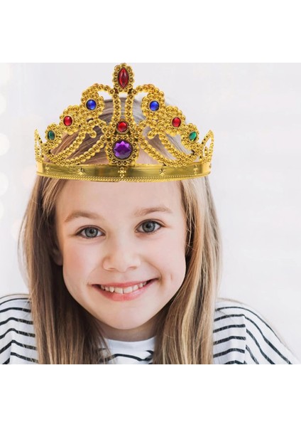Buğz Altın Renk Plastik Prenses Tacı Kraliçe Tacı 60 cm