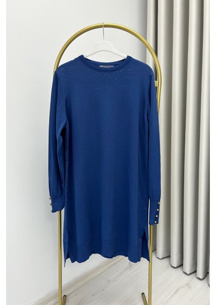 Noshe Soğuk Ip Merserize Kumaş Kol Ucu Gold Düğme Detaylı Kadın Tesettür Tunik fiyatları