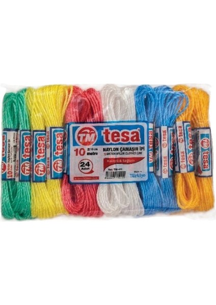 Buğz Temsan 10 Metre Naylon Çamaşır Ipi 24'lü