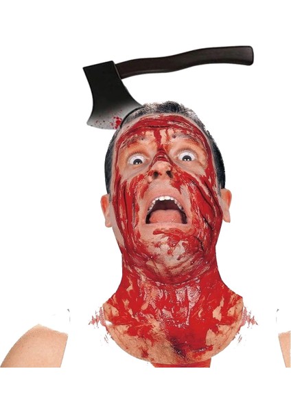 Buğz Kafaya Saplanmış Halloween Kanlı Balta Şaka Tacı