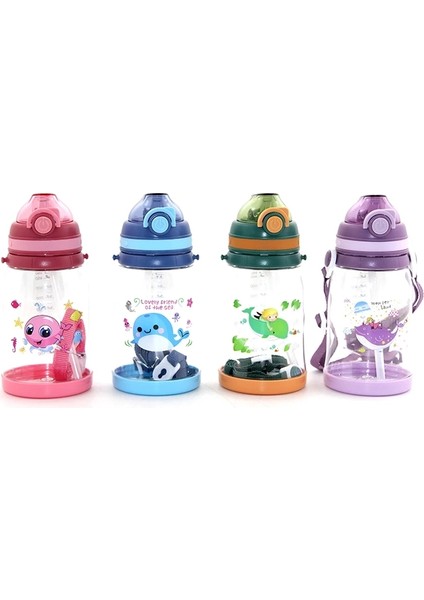 Buğz Renkli Pipetli Suluk 550 ml Bpa Içermez ALK2969