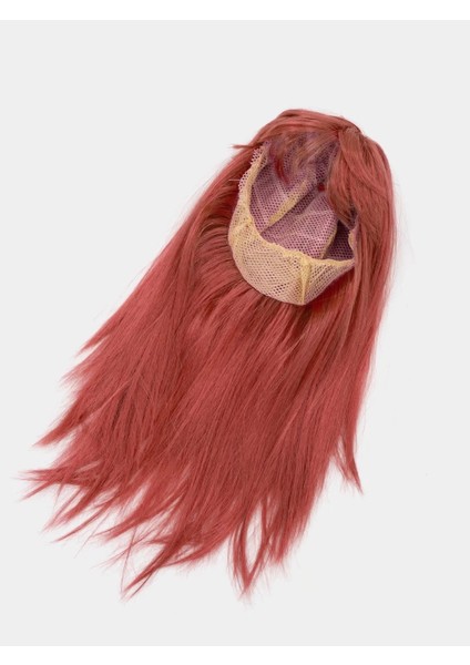 Buğz Kızıl Renk Düz Kesim Uzun Parti Peruğu Takma Saç modelleri