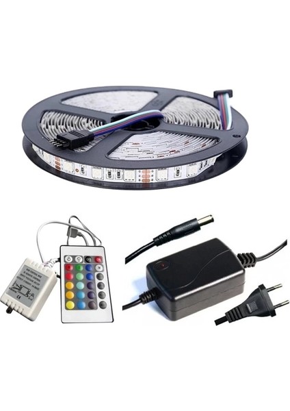 Buğz Winboss 5mt Rgb Şerit LED Slikonlu Adaptör Uzaktan Kumanda Tak Çalıştır