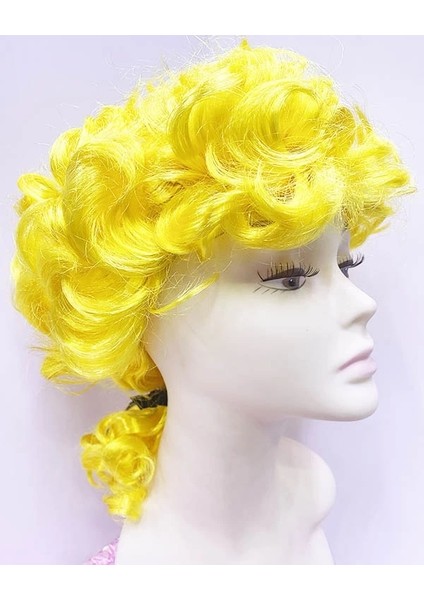 Buğz Marquis Baroque Peruk Barok Dönem Yargıç Peruğu Sarı Renk