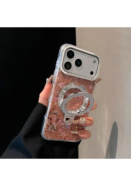 iPhone 17 Promax Magsafe Özellikli Şeffaf Taşlı Mermer Standlı Darbeye Dayanıklı Kılıf modelleri