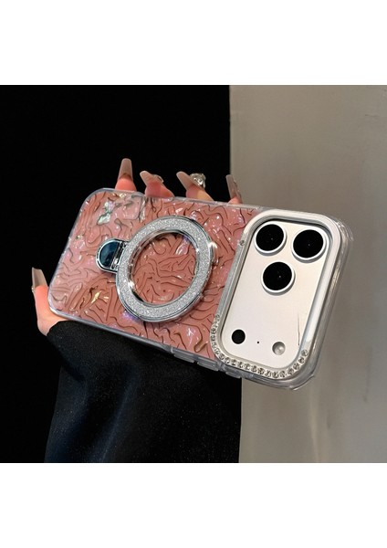 iPhone 17 Promax Magsafe Özellikli Şeffaf Taşlı Mermer Standlı Darbeye Dayanıklı Kılıf fırsatları