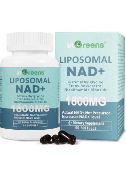 Liposomal Nad+ 1800 Mg With Nicotinamide Riboside, Trans Resveratrol Cellular Energy, 60 Softgels