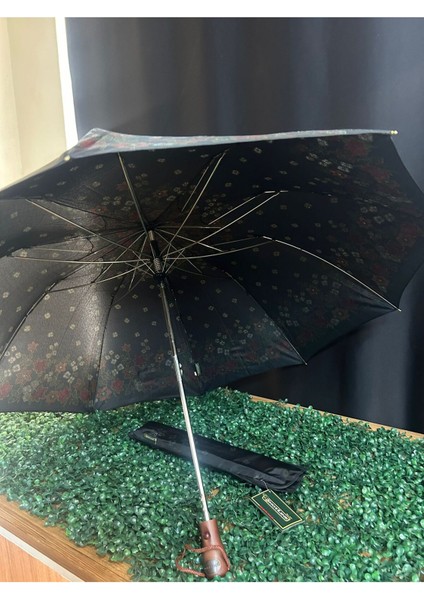 Otomatik Açılır Şemsiye, 10 Telli, Kapalı, 40 Cm, 92 cm Çap, Siyah