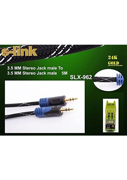 Altın Uçlu Kılıflı Ses Kablosu, Siyah, 5m fiyatları