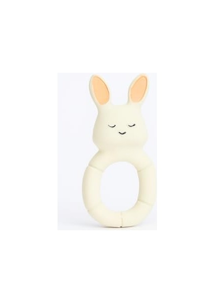 Hubble Bebek Diş Kaşıyıcı ve Oyuncak - Tavşan Halkalı Şekilli Dişlik (%100 Doğal Kauçuk)