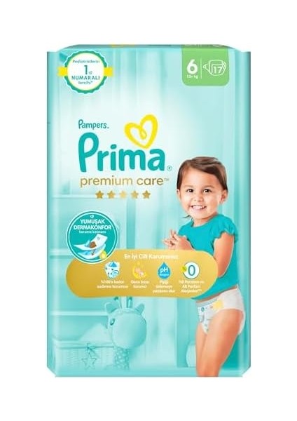 Prima Bebek Bezi Premium Care 6 Numara 17 Adet