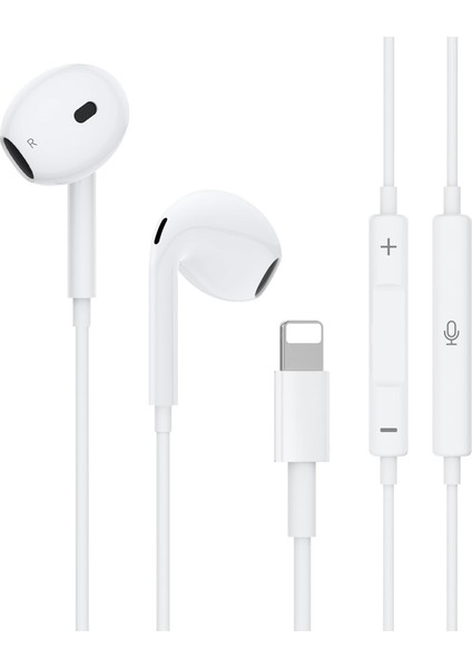 Tak Çalıştır Lightning Uçlu Mikrofonlu Kulaklık 13 Serisine Kadar Destek 11 ve 12 Uyumlu Lightning Earpods Kulaklık