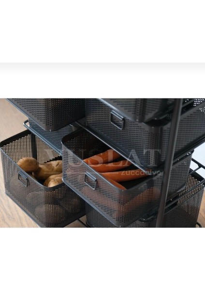 4 Katlı 8 Bölmeli Tekerlekli Sebzelik modelleri