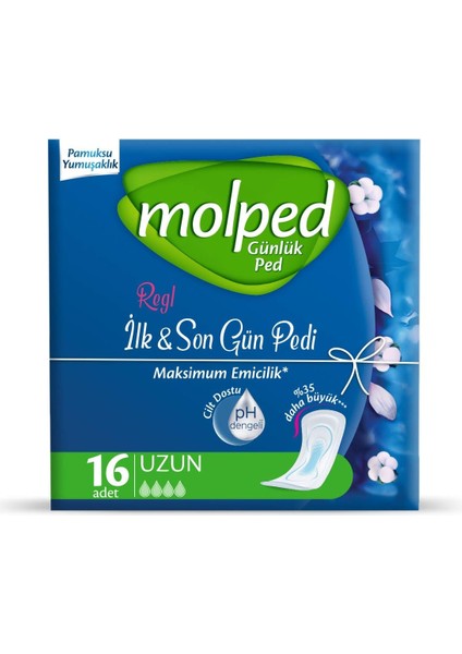 Molped Regl Ilk & Son Gün Pedi Uzun Günlük Ped (1 x 16 Adet)