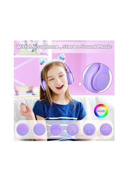 Vooka Çocuk Bluetooth Kulaklık Kedi Kulaklık Pro 5.3 Akıllı Rgb LED Detaylı Bluetooth Kablosuz fiyatları