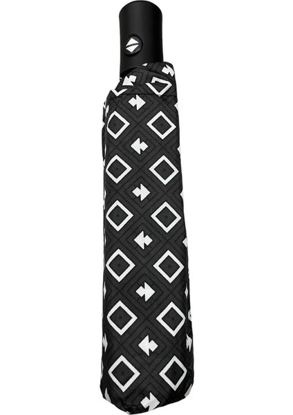 Tam Otomatik Siyah Kare Desenli Hafif ve Dayanıklı Şemsiye modelleri