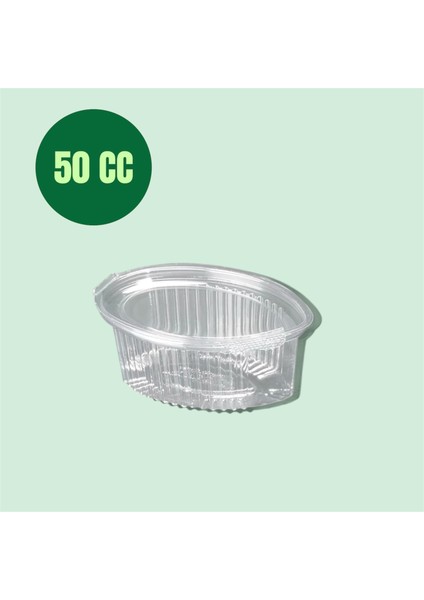 Tek Kullanımlık Plastik Sızdırmaz Kap, Kapaklı Sos Kabı 50 cc (100 Adet)