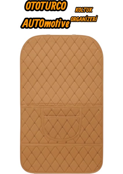 Araç Koltuk Arkası Ototurco Deri Organizer-Taba Renk