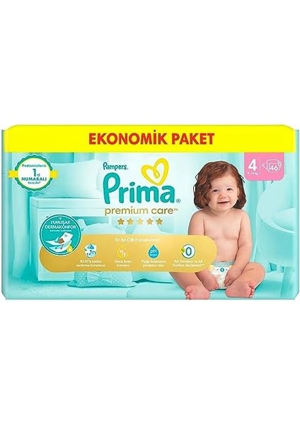 Prima Bebek Bezi Premium Care 4 Numara 46 Adet Ekonomik Paket