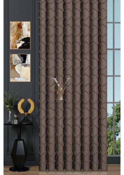 Jakar Kesme Fon Perde Ezgi V-6013 Kahve fiyatları