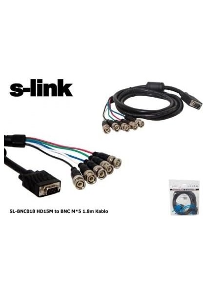 SL-BNC018 HD15M To Bnc M*5 1.8m Kablo, Bakır fiyatları