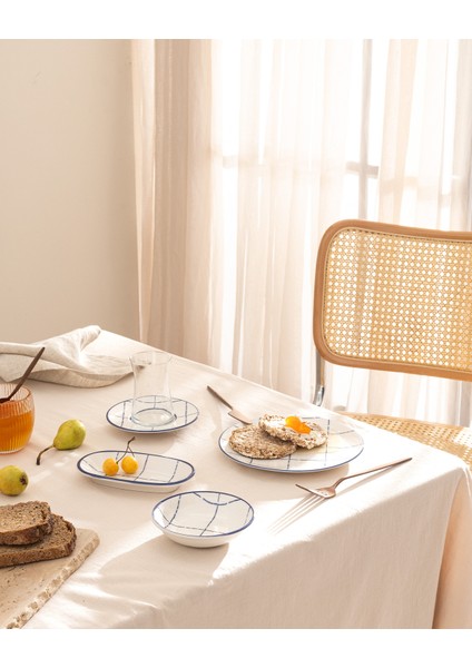 Azurine 26 Parça Kahvaltı Takımı - Mavi/beyaz