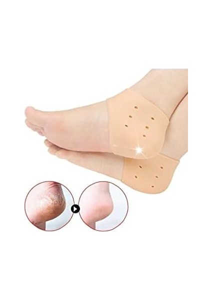 Kyrotech Silikon Topuk Çorabı, Topuk Dikeni ve Çatlaklara Karşı Yastıklayıcı KORUMA,%100 Yumuşak Jel Gömlek, Ayak Bakımı Için 1 Çift Ortopedik Destek