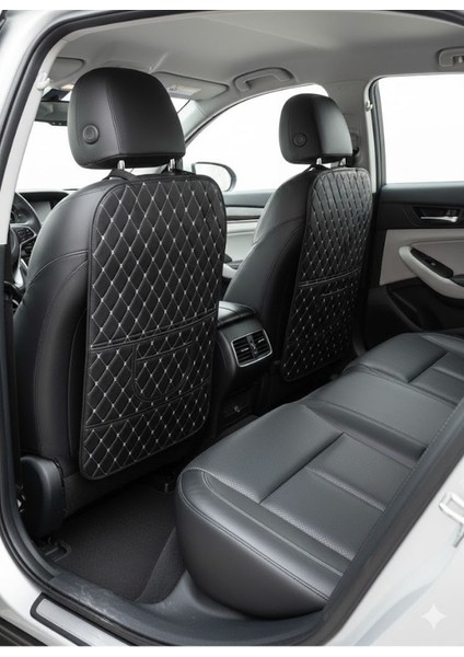 Araç Koltuk Arkası Ototurco Deri Organizer Sıyah-Gümüş fiyatları