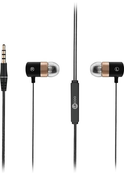 EH103 Kablolu 3.5mm Jacklı Mikrofonlu Kulak Içi Kulaklık - Gürültü Önleyici Mikrofon, Ses Ayarı Paneli, Terlemeye Dayanıklı, Evrensel Uyumluluk, Spor Iş Kulak Içi Kulaklık Siyah