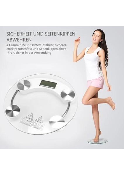 Hobimtek Dijital Terazi LCD Ekran Temperli Cam Banyo Baskülü Vücut Tartısı Kilo Ölçer 180 kg Hassas