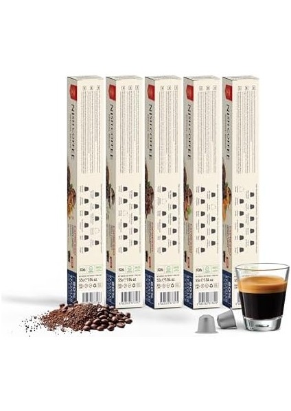 Nish Kahve Aromalı Kapsül Kahve 5&apos;li Set Karamel Vanilya Çikolata Fındık Portakal 50 Adet modelleri