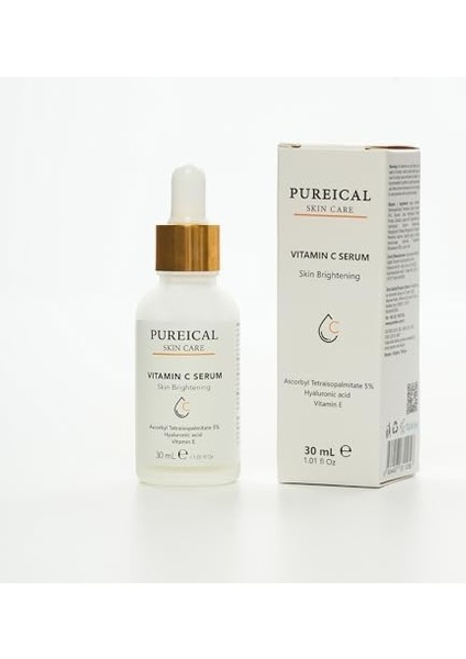 Pureical C Vitamini Serumu, Aydınlatıcı, Ton Eşitleyici, Leke Karşıtı,%5 Ascorbyl Tetraisopalmitate C Vitamini Serumu 30 ml