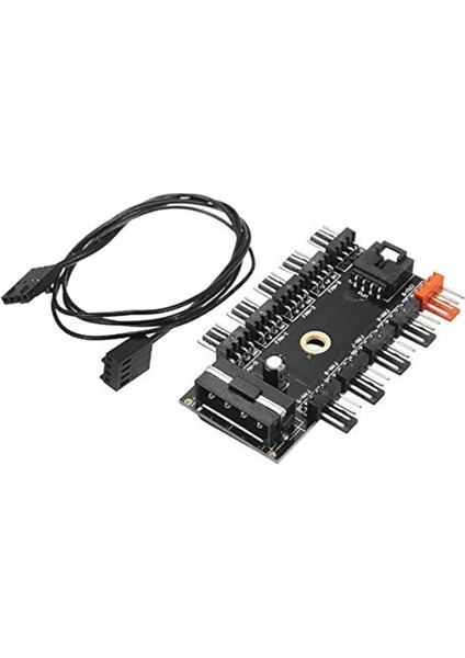 4337 10 Port Fan Çoklayıcı Y Pwm Splitter 4 Pin 12V Switch Power Güç Ide Çoğaltıcı Molex Kanal Kasa