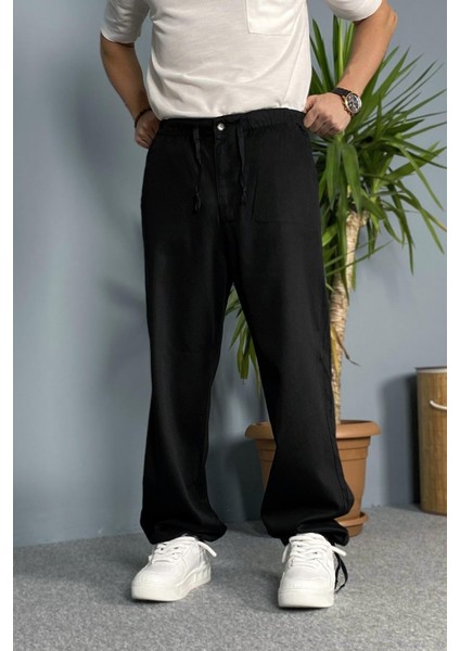 Beli ve Paçası Bağcıklı Siyah Jean - Kot Pantolon indirimleri