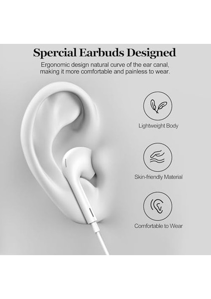 Kablolu Kulak Içi Kulaklık 120 cm Ses Açma Kapama Hd Ses Kalitesi Mikrofonlu Iphone Kulaklık Ios Lightning fiyatları