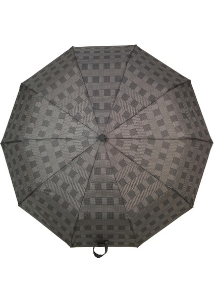 10 Tellili Tam Otomatik Kahverengi Şemsiye, Şık ve Dayanıklı Tasarım