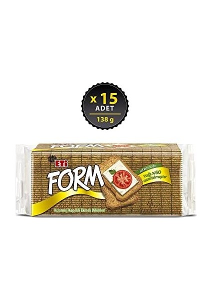 Eti Form Kızarmış Kepekli Ekmek Dilimleri 138 G x 15 Adet fiyatları