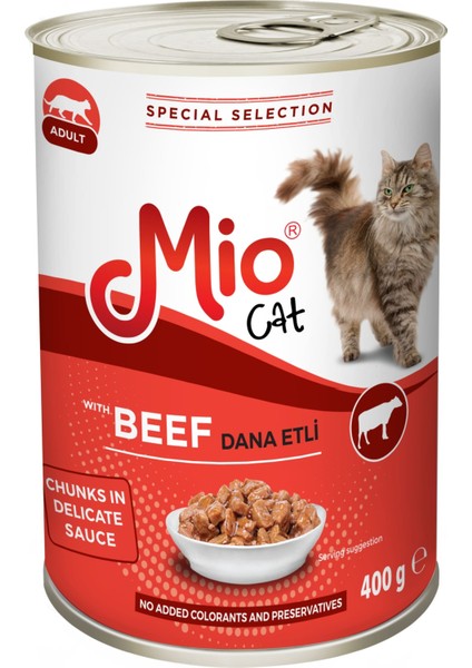 Yaş Mama - Mio 400 gr Kedi - Dana Etli 400*10 Adet