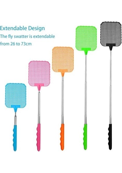 Xspring Sinek Kovucu, 5&apos;li Paket Dayanıklı Plastik Sinek Raketi Seti, Paslanmaz Çelik Saplı Teleskopik Sinek Raketi, Esnek Manuel Ev Tipi Sinek Raketleri, Iç Mekan Kullanımı Için (Renkli) modelleri