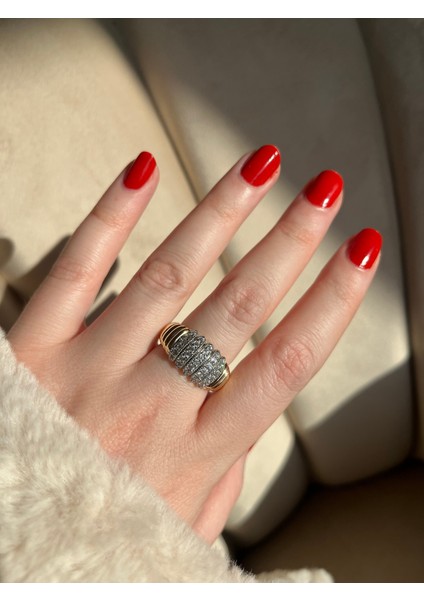 Gold Ayarlanabilir 14K Altın Kaplama Yüzük fiyatları