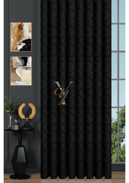 Jakar Kesme Fon Perde Ezgi V-6012 Siyah fiyatları