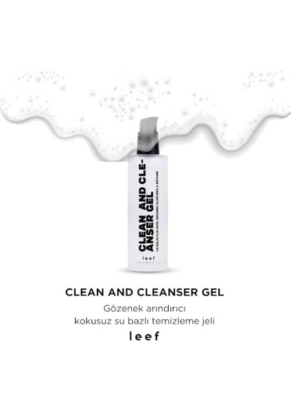 Clean And Cleanser Su Bazlı Yüz Temizleyici Jel | Salisilik Asitli | Gözenek Temizleyici | Sebum Dengeleyici | Aloe Vera ve Bitki Özlü | 100 ml fiyatları