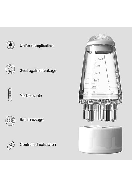 Tookie Saç Yağı Aplikatör Şişesi, Saç Derisi Aplikatörü Tarak Saç Derisi Aplikatörü, Top Kök Tarak Aplikatörü Saç Büyümesi Için Şişe Saç Derisi Masajı, Mini Saç Yükseltme Katı Saç Masaj Aleti (Beyaz)