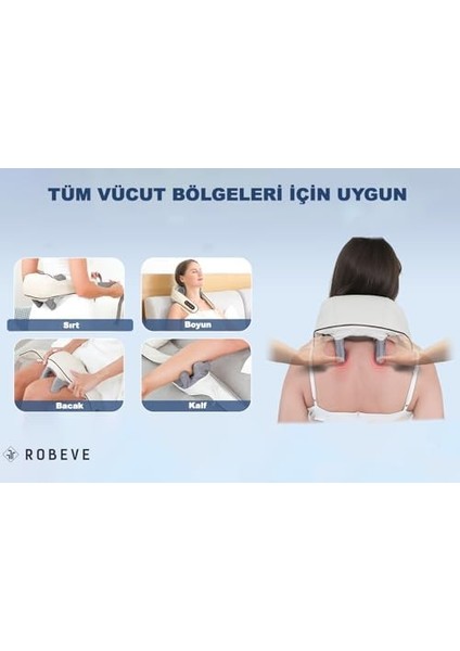 Robeve Şarjlı Masaj Aleti - Ovmalı ve Isıtmalı Rahatlatıcı Sırt, Boyun, Bacak, Tüm Vücut Masaj Cihazı fiyatları