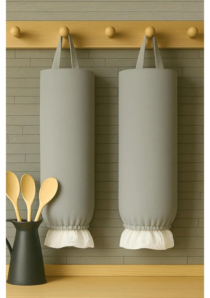 Asılabilir Poşet Düzenleyici Organizer – Poşetlik ve Düzenleyici Sepet Gri