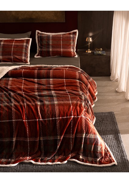 Galon Tek Kişilik Sherpa Yatak Örtüsü - Kırmızı fiyatları