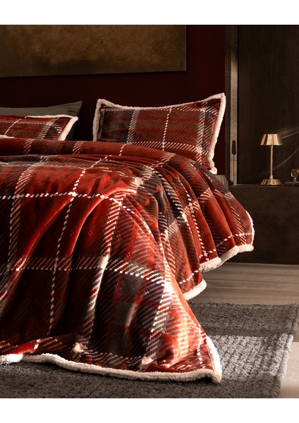 Galon Tek Kişilik Sherpa Yatak Örtüsü - Kırmızı modelleri